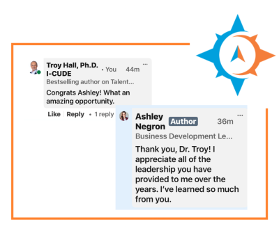 Testimonial - Thank you Dr. Troy! I appreciate all of the leadership you have provided to me over the years. I've learned so much from you.